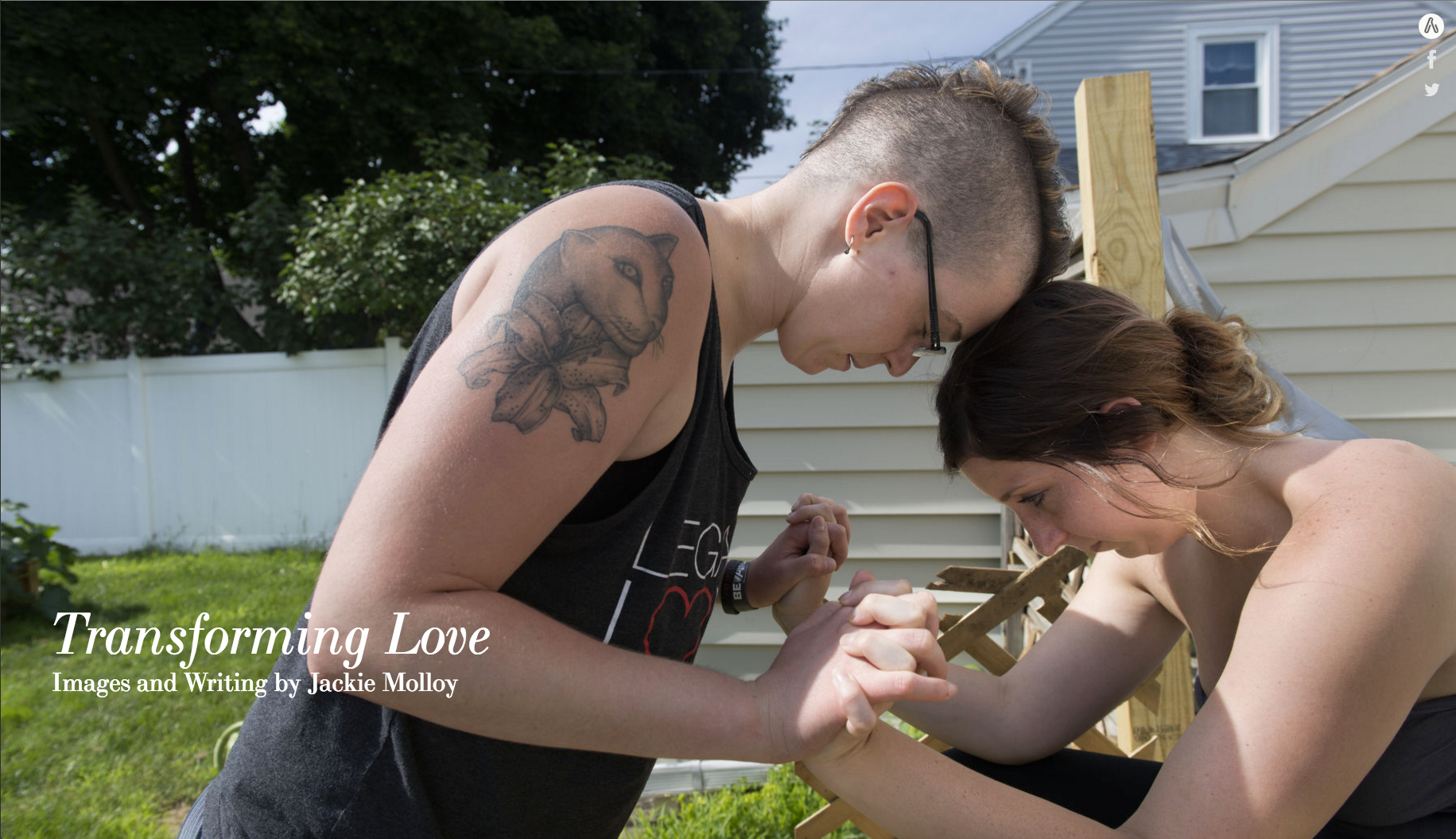 Landing page for Transforming Love